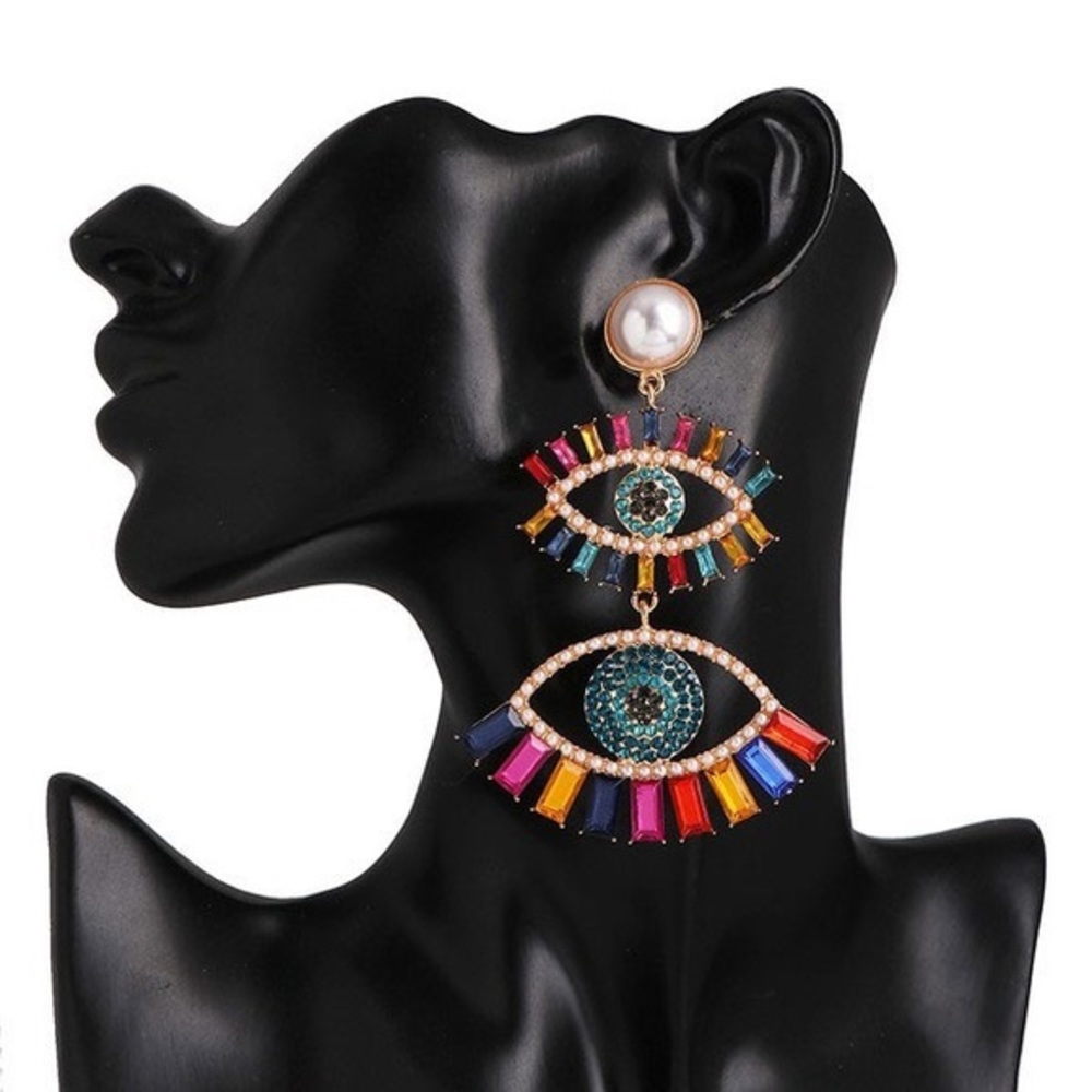 L’nue Double Evil Eye Earrings - Picture 4 of 4